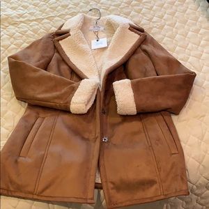 Camel color suede coat